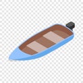 Blue motor boat isometric icon Royalty Free Stock Photo