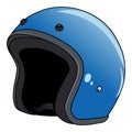 Blue Motorbike Classic Helmet Retro Vintage Drawing Vector Illustration Royalty Free Stock Photo