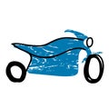 Blue motorbike flat illustration design