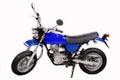 Blue motorbike Isolated on White Background Royalty Free Stock Photo