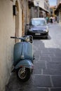 Blue motorbike in Rhodes streets