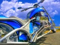 Blue motorcycle