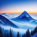 A blue mountain a beautiful landscape in image design