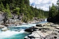 Blue mountain creek in Glacier National Park Royalty Free Stock Photo