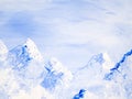 Blue mountain landscape creative abstract hand painted background, brush texture Royalty Free Stock Photo