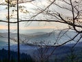 Blue mountain landscape in Moravian-Silesian Beskids in northern Czechia Royalty Free Stock Photo