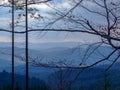 Blue mountain landscape in Moravian-Silesian Beskids in northern Czechia Royalty Free Stock Photo