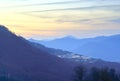 Blue mountains in the evening