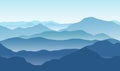 Blue mountains landscape in summer.Seamless background Royalty Free Stock Photo