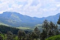 Blue Mountains with Open Sky and Trees - Natural Landscape Background Royalty Free Stock Photo