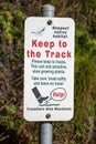 Blue Mountains sign - Bush Regeneration Area - Please keep to the tracks