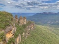 Blue Mountains- Three Sisters are the unusual rock formation of New South Wales Australia Royalty Free Stock Photo