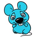 Blue mouse animal character cartoon Royalty Free Stock Photo