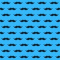 Blue Moustaches Seamless Background Pattern