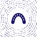 Blue Mouth guard boxer icon isolated on white background. Abstract circle random dots. Vector Royalty Free Stock Photo