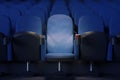 Blue movie theater armchair Royalty Free Stock Photo