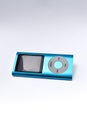 Blue mp3 player electronic device Royalty Free Stock Photo