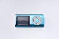 Blue mp3 player electronic device Royalty Free Stock Photo