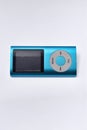 Blue mp3 player electronic device Royalty Free Stock Photo