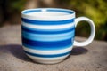 A blue mug. Tranquil Serenity. A Captivating Blue Mug. Generative AI