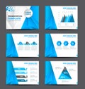 Blue multipurpose presentation template flat design Royalty Free Stock Photo