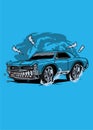 BLUE MUSCLE CAR Royalty Free Stock Photo