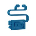 Blue Museum audio guide icon isolated on transparent background. Headphones for excursions.