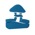 Blue Mushroom icon isolated on transparent background.