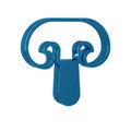 Blue Mushroom icon isolated on transparent background.