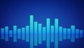 Blue music equalizer bars 3D render illustation Royalty Free Stock Photo