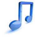 Blue music note symbol Royalty Free Stock Photo