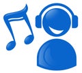 Blue musical icon