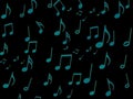 Blue Musical note on black screen wallpaper