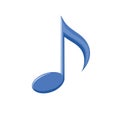Blue musical note graphic illustration. Isolated on a white background Royalty Free Stock Photo