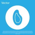 Blue Mussel icon isolated on blue background. Fresh delicious seafood. White circle button. Vector.