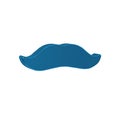 Blue Mustache icon isolated on transparent background. Barbershop symbol. Facial hair style.