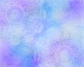 Blue mystic abstract mandala background, with purple color Royalty Free Stock Photo