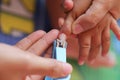 Blue Nail clipper. Royalty Free Stock Photo