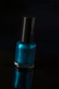 Blue nail polish bottle Royalty Free Stock Photo