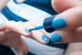 Blue nail polish Royalty Free Stock Photo