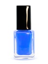 Blue nail polish on white background Royalty Free Stock Photo