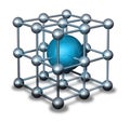 Blue nanoparticle atom Royalty Free Stock Photo