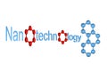 Blue nanotechnology symbol with molecule isolated Royalty Free Stock Photo