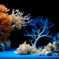 Blue Nautical Relics: Dried Starfish and Corals Conjuring the Spirit of the Sea