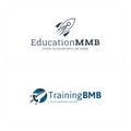 Education flight airplane logo design