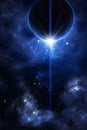 Blue nebula with planet