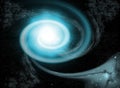 Blue nebula at space, universe