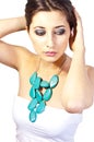 Blue necklace Royalty Free Stock Photo