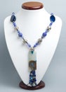 Blue necklace with agate