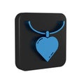 Blue Necklace with heart shaped pendant icon isolated on transparent background. Jewellery decoration. International Royalty Free Stock Photo